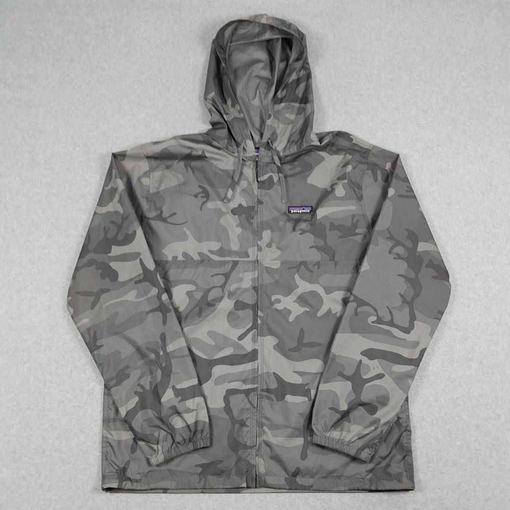 Patagonia Hoody Mens Medium Gray Camo Light and Variable Jacket Vented Packable